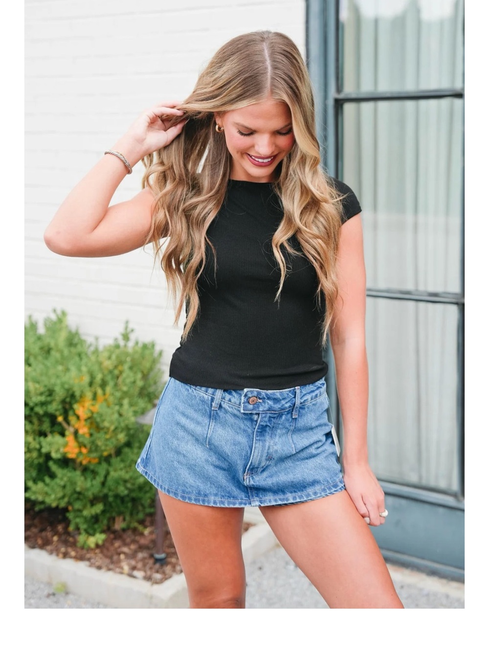 Free People Gallivanting Denim Skort NWOT Size 29 Y2K